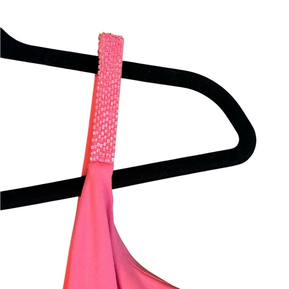 Boston Proper Coral Pink Rhinestone Sleeveless Faux Wrap Sheath Dress Sz S
A210 - Picture 7 of 7